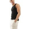 4505 Icon Ribbed Cotton Training Racer Vest In Black For Men -4505 Men Clothing's Shop 205923266 1 black