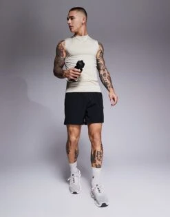 4505 Icon 5 Inch Quick Dry Training Shorts With Zip Pockets In Black For Men