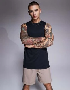 4505 Icon Training Sleeveless Tank With Quick Dry In Black For Men