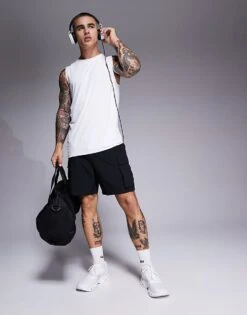 4505 Icon Training Sleeveless Tank With Quick Dry In White For Men