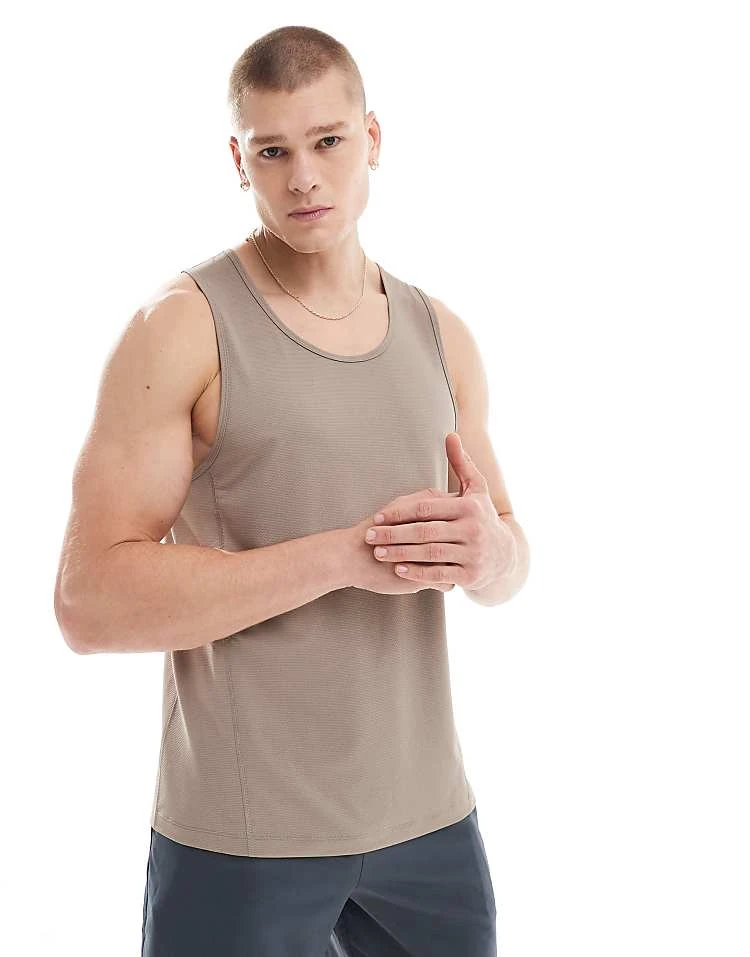 4505 Icon Quick Dry Training Vest With Racer Back In Taupe Grey For Men 7 4505 Icon Quick Dry Training Vest With Racer Back In Taupe Grey For Men - Image 5