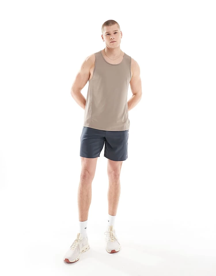 4505 Icon Quick Dry Training Vest With Racer Back In Taupe Grey For Men 5 4505 Icon Quick Dry Training Vest With Racer Back In Taupe Grey For Men - Image 3