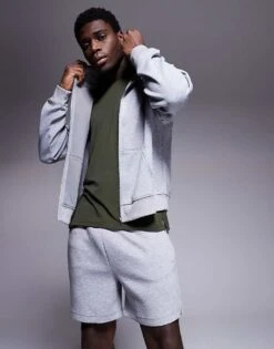 4505 Icon 7 Inch Quick Dry Performance Fleece Sweat Shorts In Grey Marl For Men