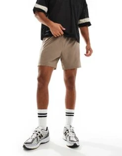 4505 Ripstop Running Shorts With Zip Side Pockets In Taupe Grey For Men
