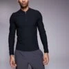 4505 Active Rib Slim Fit Long Sleeve Zip Up Training Top In Black For Men -4505 Men Clothing's Shop 207141593 1 black