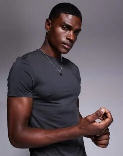 4505 Icon Quick Dry Muscle Fit Training T-shirt In Charcoal For Men