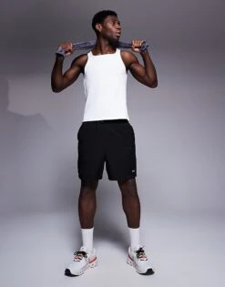 4505 Square Neck Slim Fit Active Rib Training Vest In White For Men -4505 Men Clothing's Shop 207500960 4