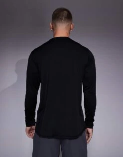4505 Regular Fit Quick Dry Long Sleeve Running T-shirt In Black For Men -4505 Men Clothing's Shop 207881991 4